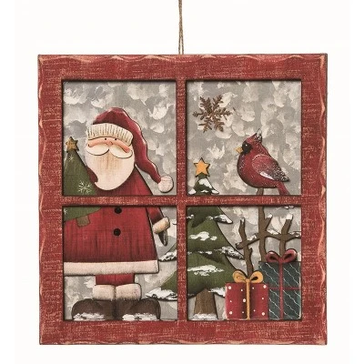 Transpac Wood Brown Christmas Snowy Scene Decor 1 Transpac Wood Brown Christmas Snowy Scene Decor