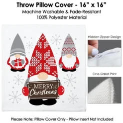 Big Dot Of Happiness Christmas Gnomes - Holiday Party Home Decorative Canvas Cushion Case - Throw Pillow Cover - 16 X 16 Inches 8 Big Dot Of Happiness Christmas Gnomes - Holiday Party Home Decorative Canvas Cushion Case - Throw Pillow Cover - 16 X 16 Inches -Christmas Decorations GUEST ec2fb820 0ca6 458b 80a0 d23020c16017