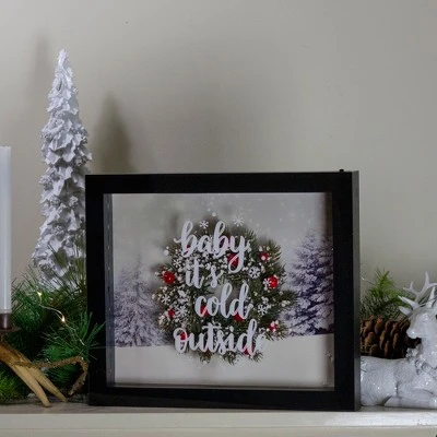 Northlight 14" Black Framed 3D "Baby It's Cold Outside" Christmas LED Decor Box 1 Northlight 14" Black Framed 3D "Baby It's Cold Outside" Christmas LED Decor Box