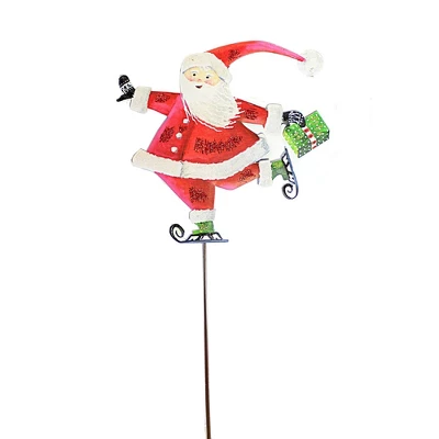 Christmas Gallery Skating Santa Stake - One Yard Decoration 29.25 Inches - Holiday Yard Decor - C22086 - Metal - Red 1 Christmas Gallery Skating Santa Stake - One Yard Decoration 29.25 Inches - Holiday Yard Decor - C22086 - Metal - Red