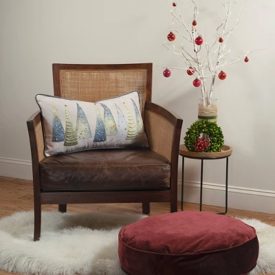 14"x26" Oversized Modern Christmas Trees With Pearls And Embroidery Lumbar Throw Pillow - Edie@Home 5 14"x26" Oversized Modern Christmas Trees With Pearls And Embroidery Lumbar Throw Pillow - Edie@Home - Image 5