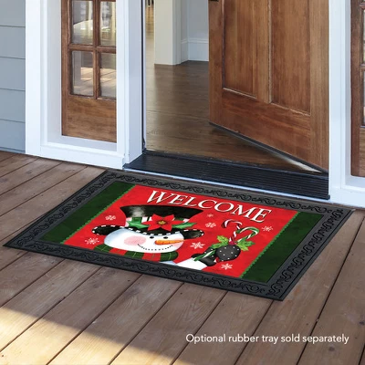 Briarwood Lane Christmas Snowman Welcome Doormat Candy Canes Indo 2 Briarwood Lane Christmas Snowman Welcome Doormat Candy Canes Indo - Image 2
