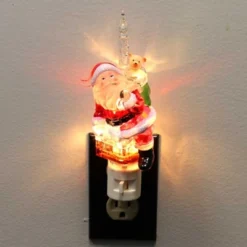 Roman Christmas Santa/Chimney Bubble Light - One Night Light 18.5 Inches - Night Electric Teddy Bear - 165320 - Acrylic - Red
