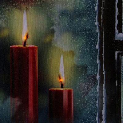 Northlight LED Lighted Snowy Window Pane And Candles Christmas Canvas Wall Art 12" X 15.75" 2 Northlight LED Lighted Snowy Window Pane And Candles Christmas Canvas Wall Art 12" X 15.75" - Image 2