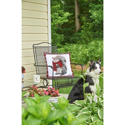 C&F Home 18" X 18" Plaid Squirrel Indoor / Outdoor Christmas Holiday Throw Pillow 5 C&F Home 18" X 18" Plaid Squirrel Indoor / Outdoor Christmas Holiday Throw Pillow - Image 5