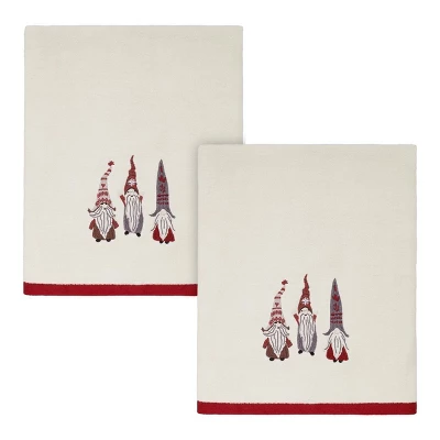 Avanti Christmas Gnomes 2 Pc Bath Towel Set 1 Avanti Christmas Gnomes 2 Pc Bath Towel Set