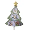 Round Top Collection Nativity Tree - 3 Yard Decorations. 37.00 Inches - Holly Christmas Baby Jesus - C21079 - Metal - Green
