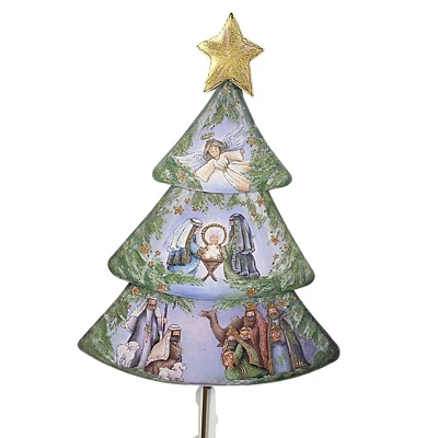 Round Top Collection Nativity Tree - 3 Yard Decorations. 37.00 Inches - Holly Christmas Baby Jesus - C21079 - Metal - Green 1 Round Top Collection Nativity Tree - 3 Yard Decorations. 37.00 Inches - Holly Christmas Baby Jesus - C21079 - Metal - Green